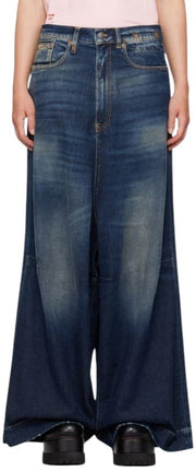 R13 Jesse Women Jeans 34 Ansel Blue Drop Crotch Loose Fit Baggy Faded Denim
