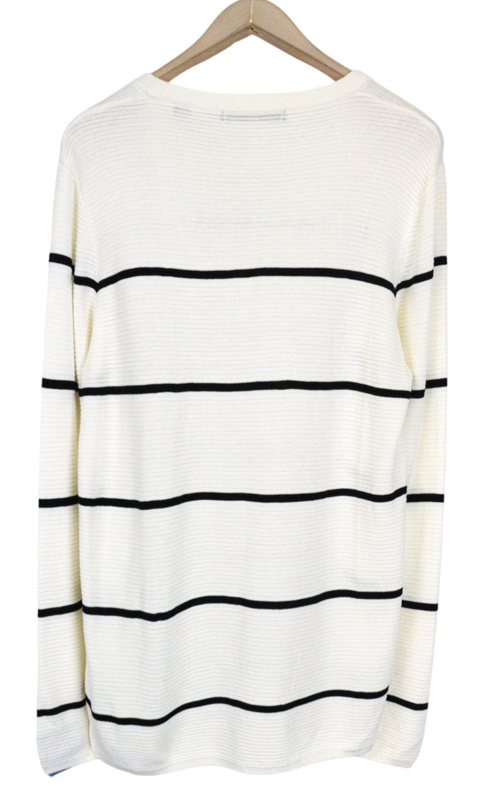 SCOTCH & SODA Ams Couture Men's Sweatshirt L Off-White Stripe Long Sleeve Casual