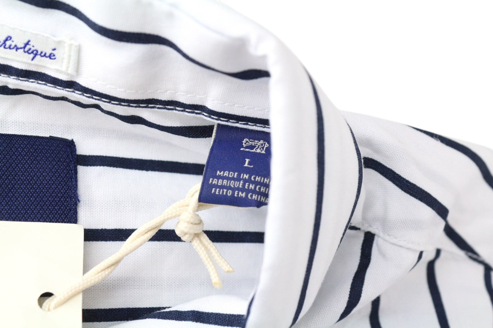 SCOTCH & SODA Ams Couture Men's Shirt L White Striped Long Fit Pure Cotton