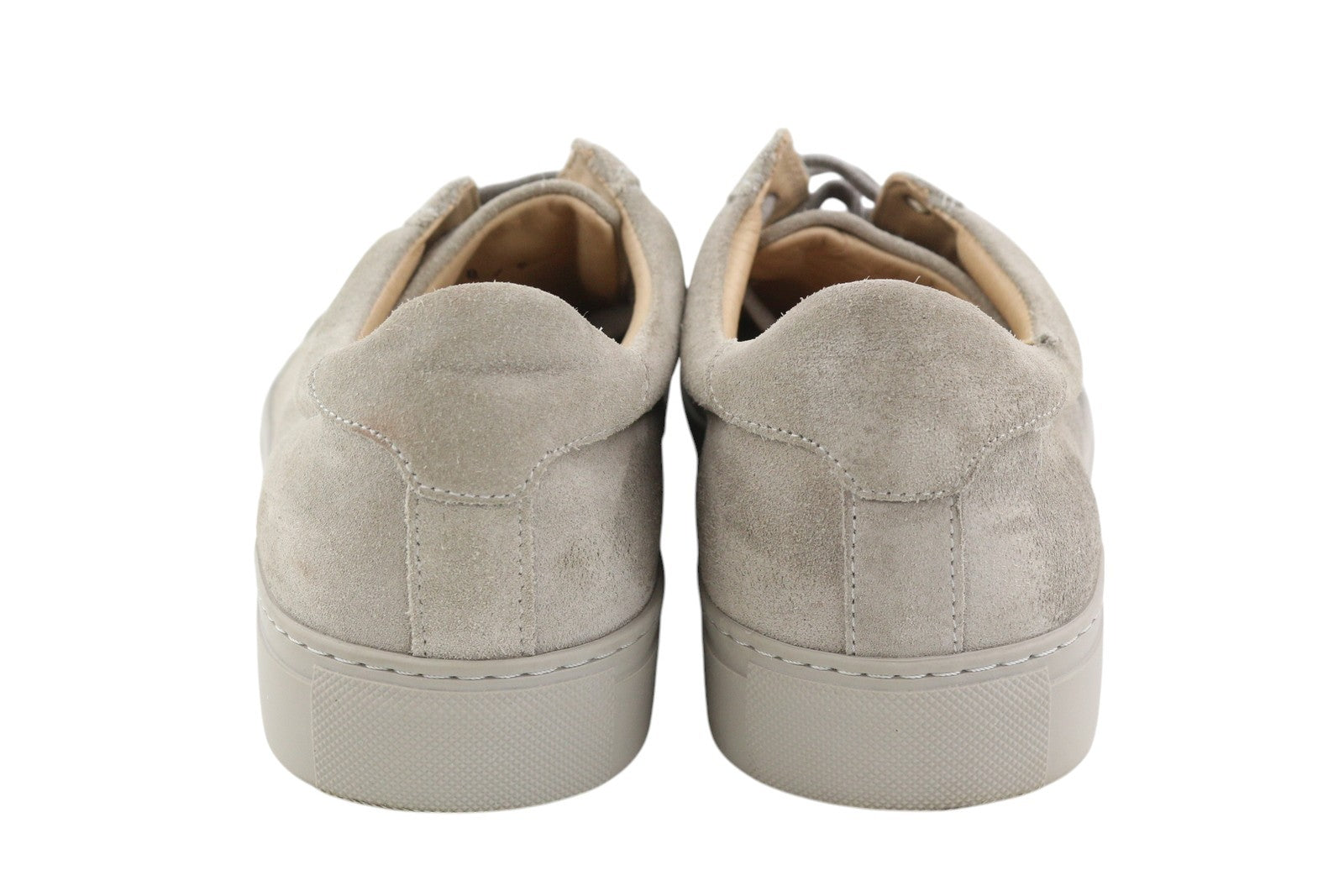 SUITSUPPLY Men Sneakers EU42 Grey Suede Leather Low Lace Up Logo Trainers