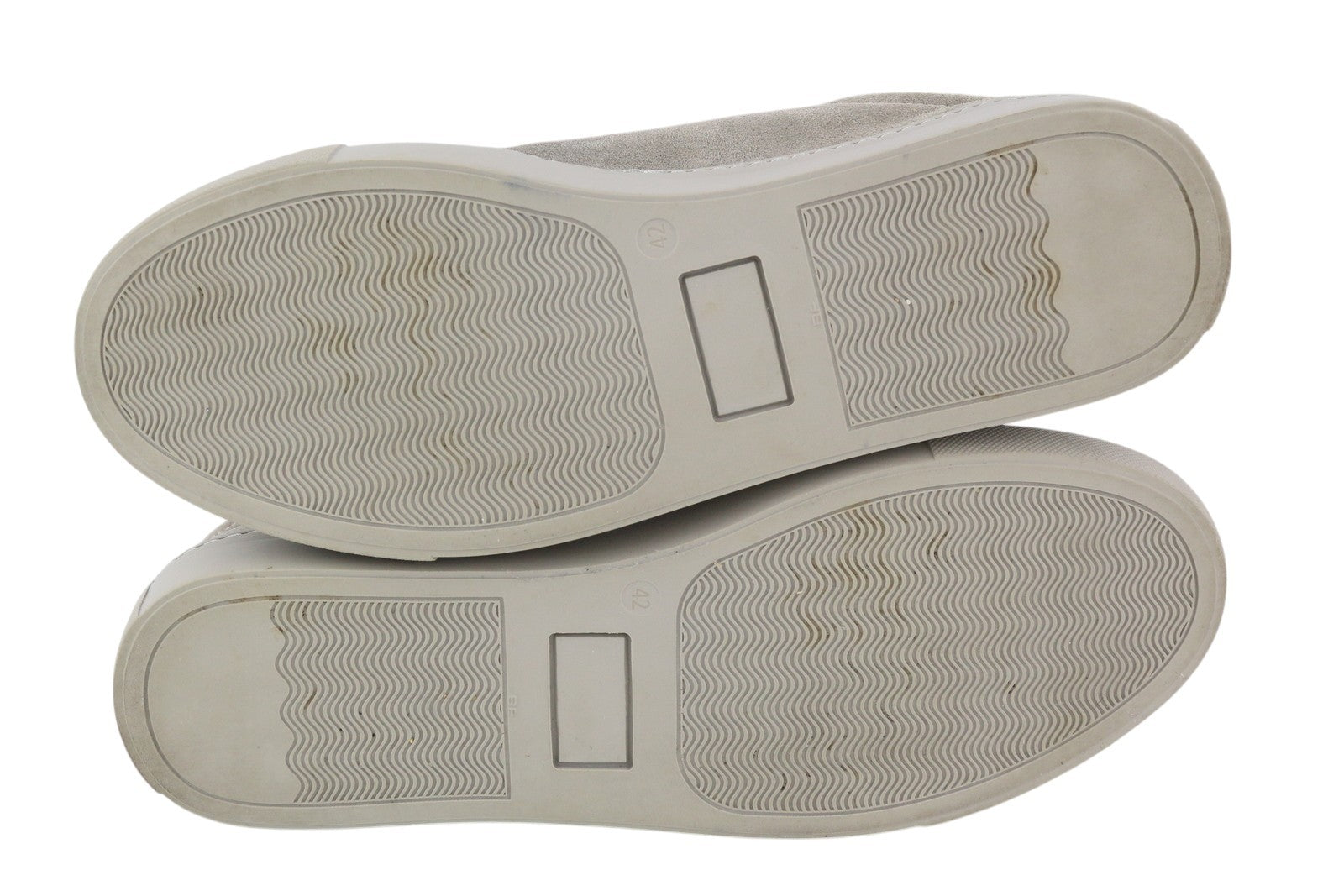 SUITSUPPLY Men Sneakers EU42 Grey Suede Leather Low Lace Up Logo Trainers