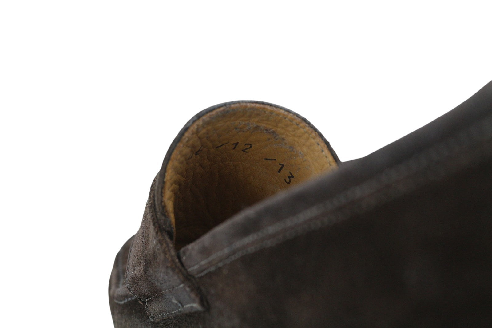 SUITSUPPLY Men Formal Shoes EU46 Dark Brown Suede Slip On Almond Toe Dress