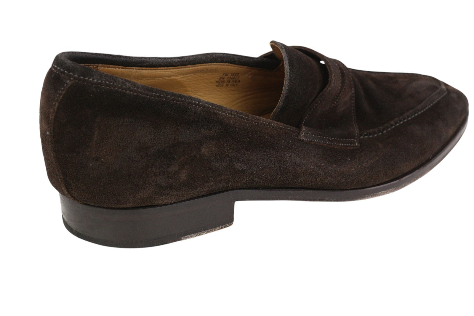 SUITSUPPLY Men Formal Shoes EU46 Dark Brown Suede Slip On Almond Toe Dress
