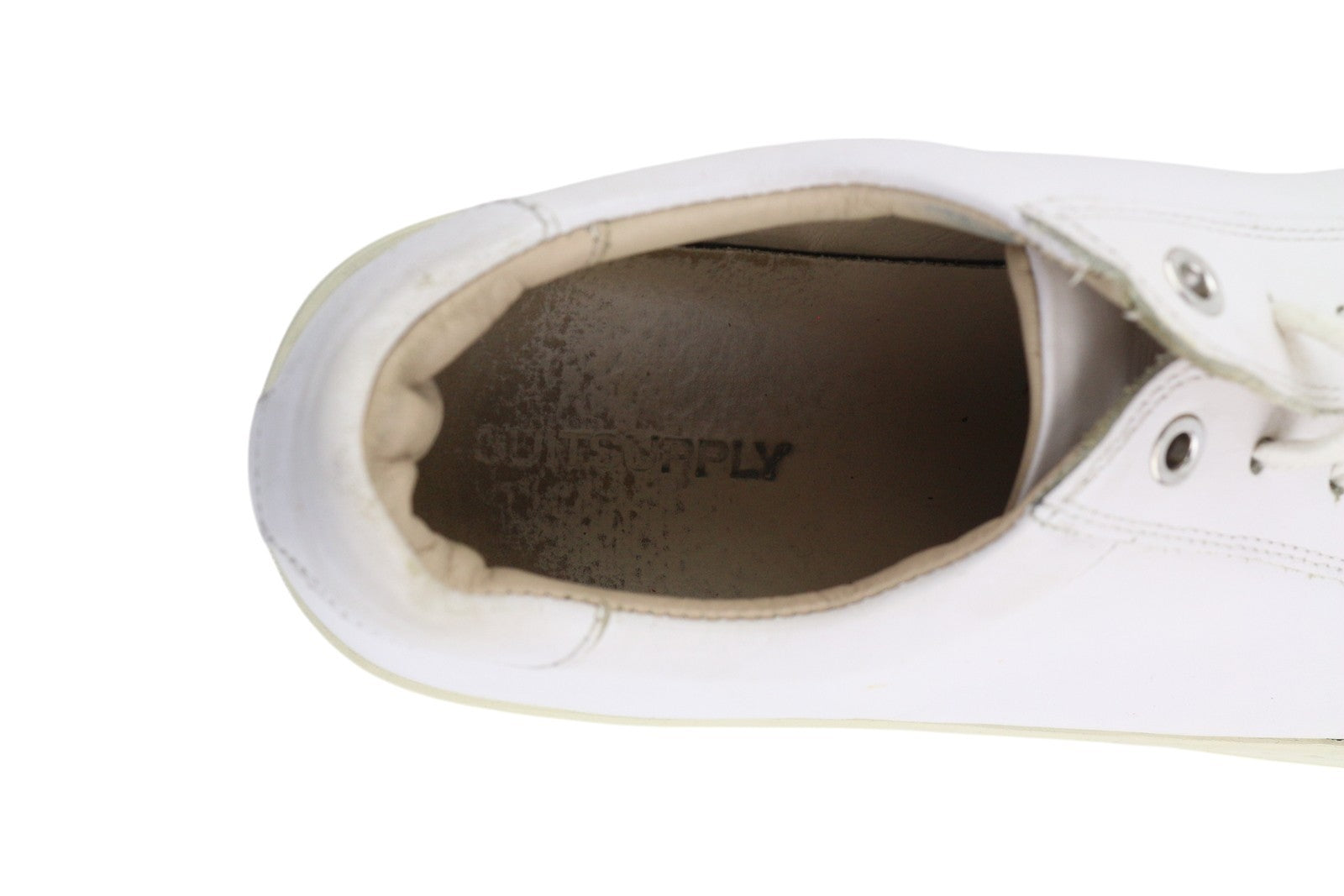 SUITSUPPLY FW1404 Men Sneakers EU42 White Leather Low Almond Toe Laced Style