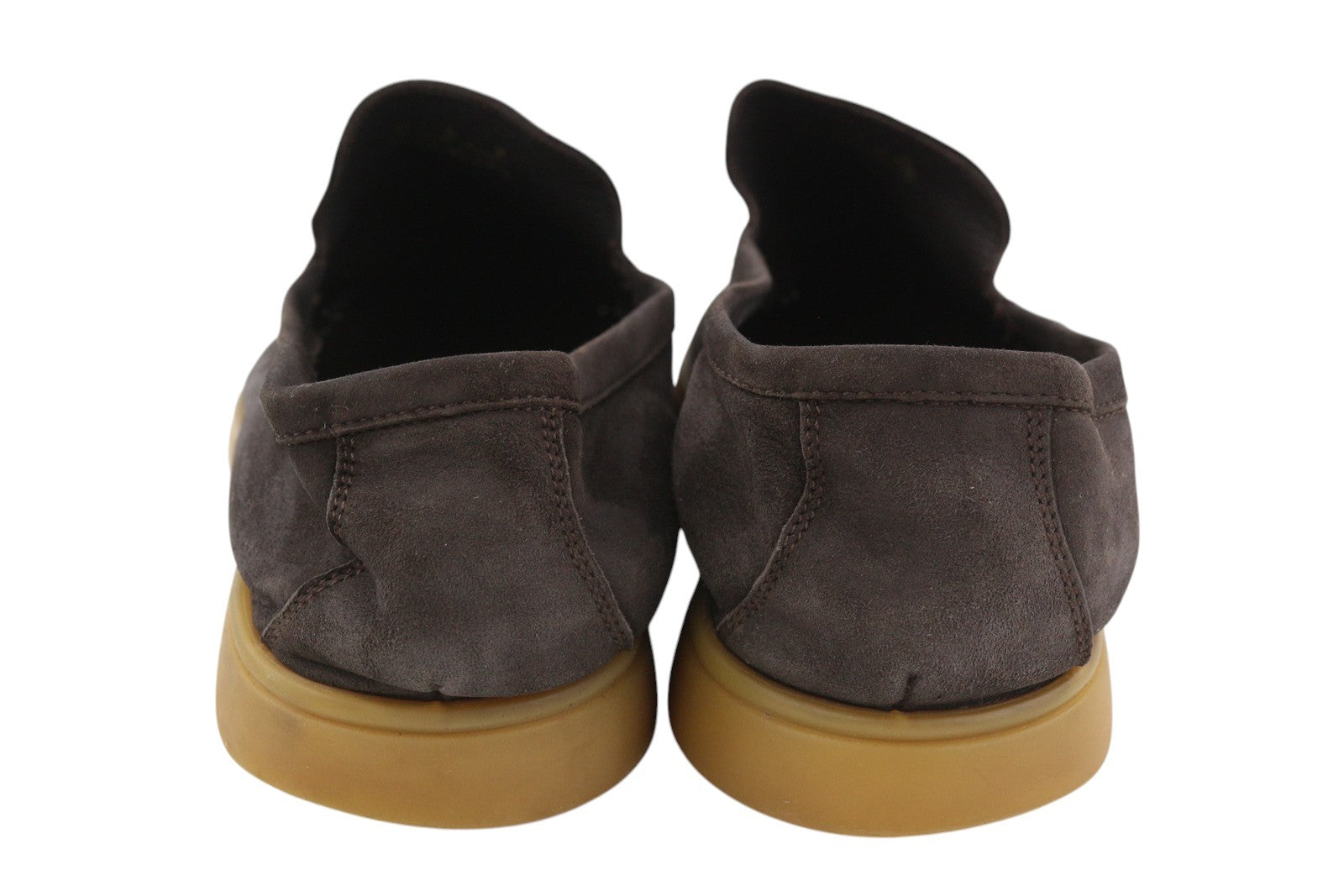 SUITSUPPLY Men Casual Shoes EU42 Brown Suede Leather Slip On Almond Toe Logo