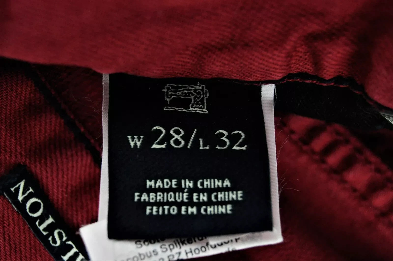 SCOTCH & SODA Ralston Men Jeans W28/L32 Red Bordeaux Slim Fit Buttoned Denim