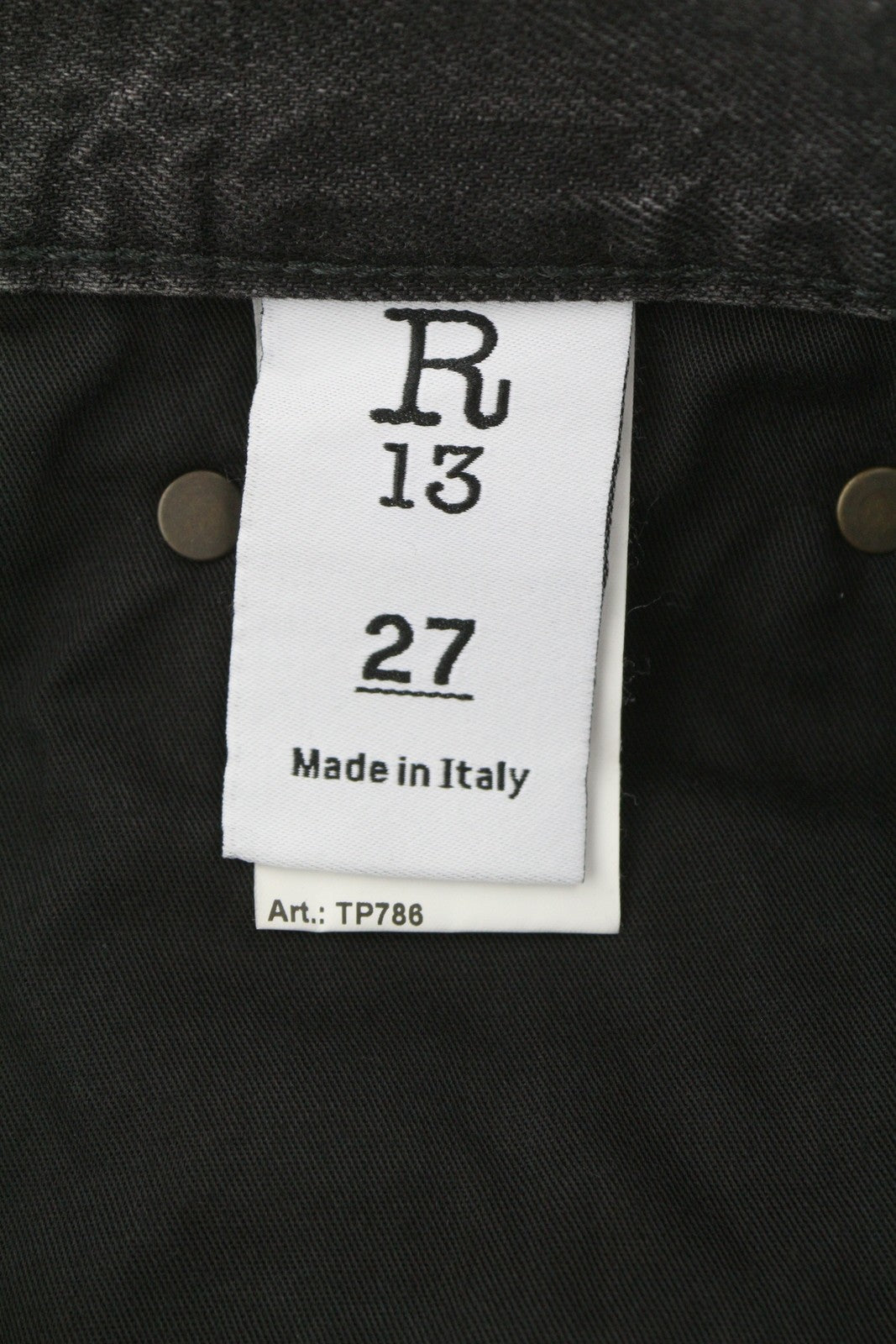 R13 Crop Wide Leg Women Jeans 27 Wilson Black Distress Ankle Length PS25 RRP695