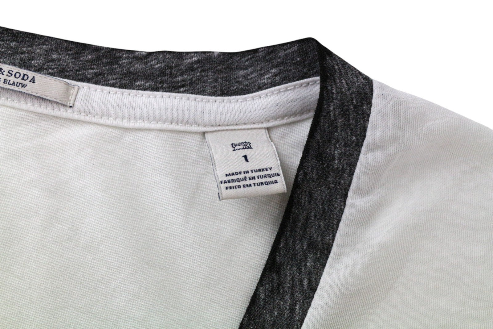 SCOTCH & SODA Ams Blauw Women's T-Shirt S Off-White Short Sleeve Cotton Blend