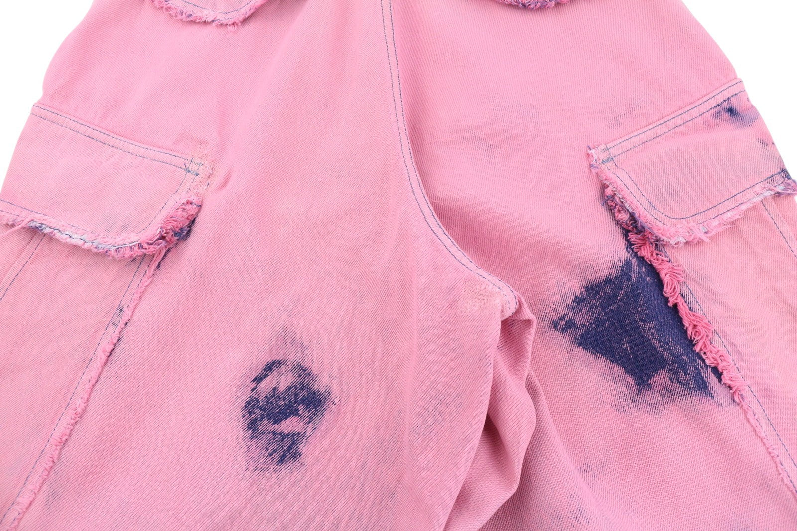 DARKPARK Vivi Cargo Denim Women Jeans 26 PB Pink & Blue Wide Leg Relaxed Fit