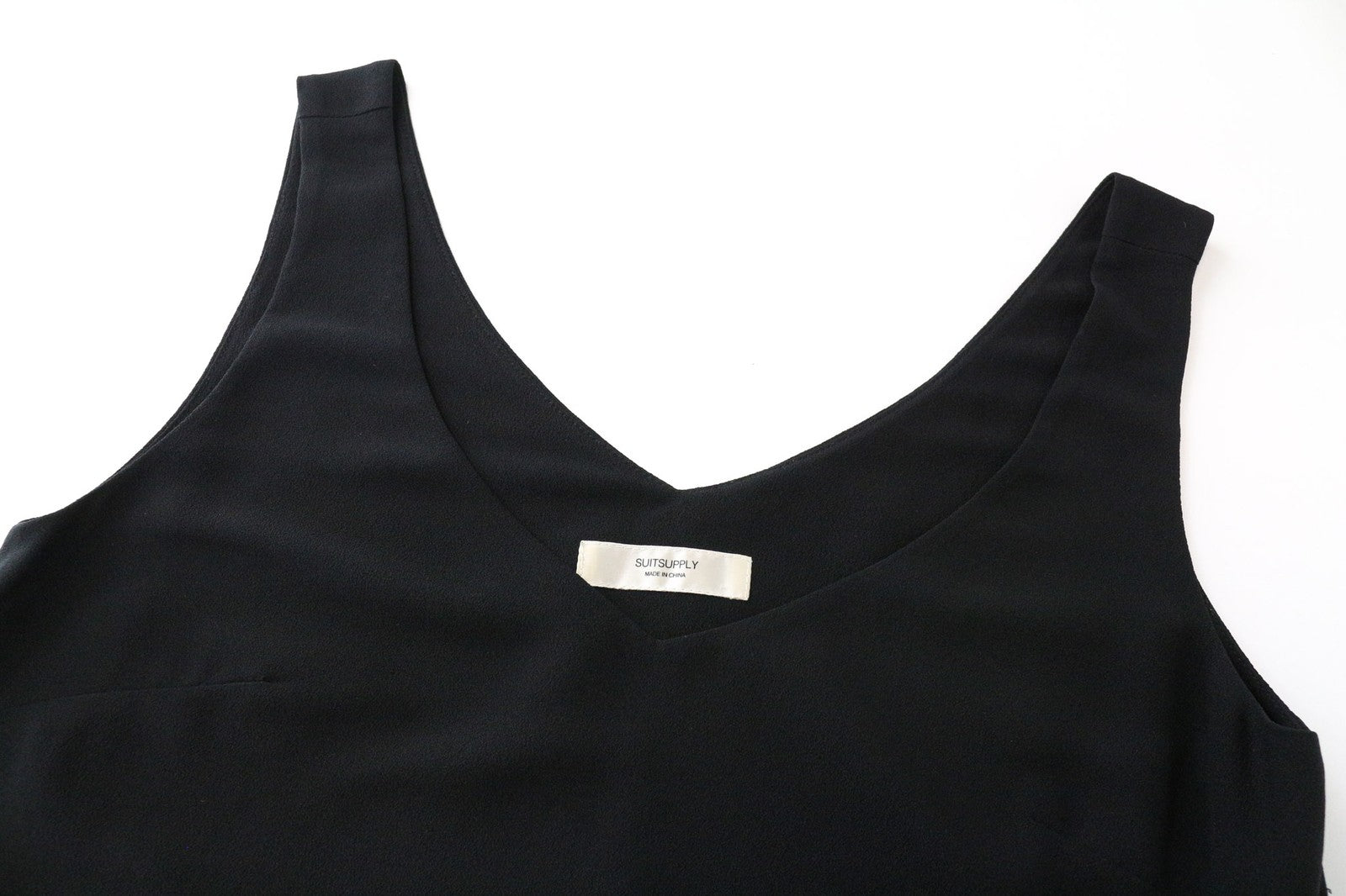 SUITSUPPLY Women's T-Shirt 36 Black Sleeveless V-Neck Lightweight Formal Wear