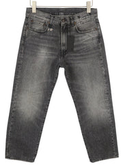 R13 Boyfriend Women Jeans 26 Leyton Black Faded Straight Cropped PF25 RRP699