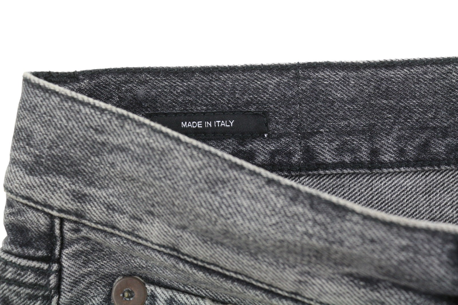 R13 Boyfriend Women Jeans 26 Leyton Black Faded Straight Cropped PF25 RRP699