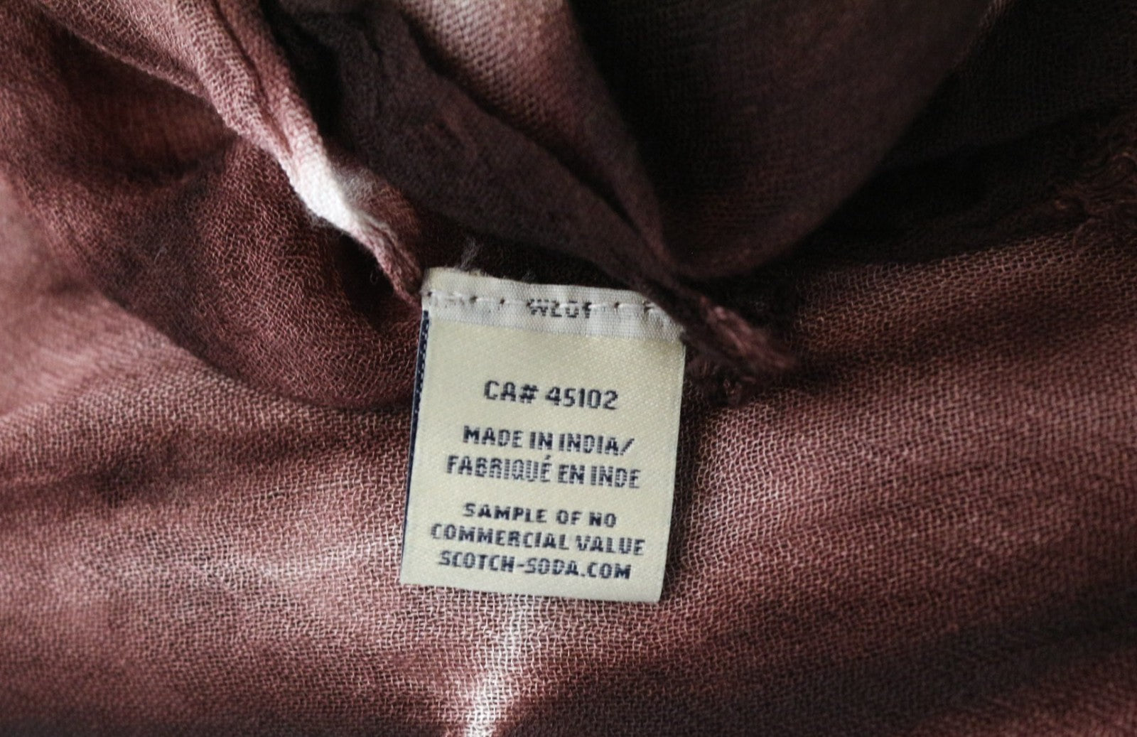 SCOTCH & SODA Women's Scarf OS Brown Tie Dye Lightweight Casual Unisex