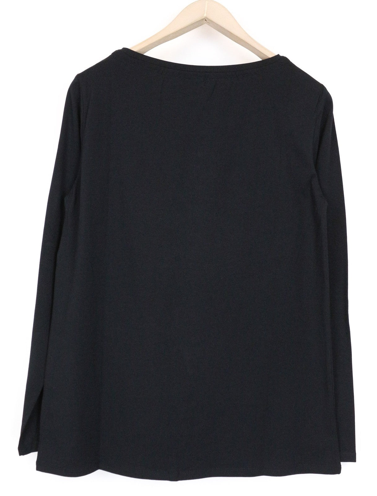 MARINA YACHTING Women's T-Shirt L Navy Blue Rhinestone Logo Stretch Long Sleeved