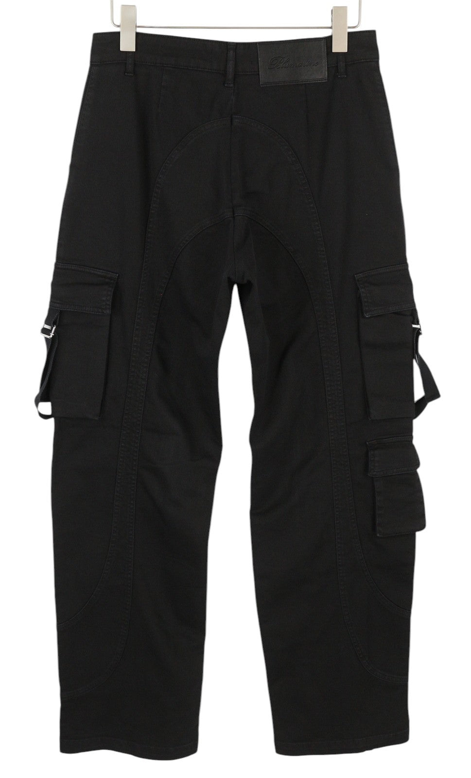 BLUMARINE J. Cargo Women Trousers 38 Black Patch Pockets Loose Fit Belt RRP427