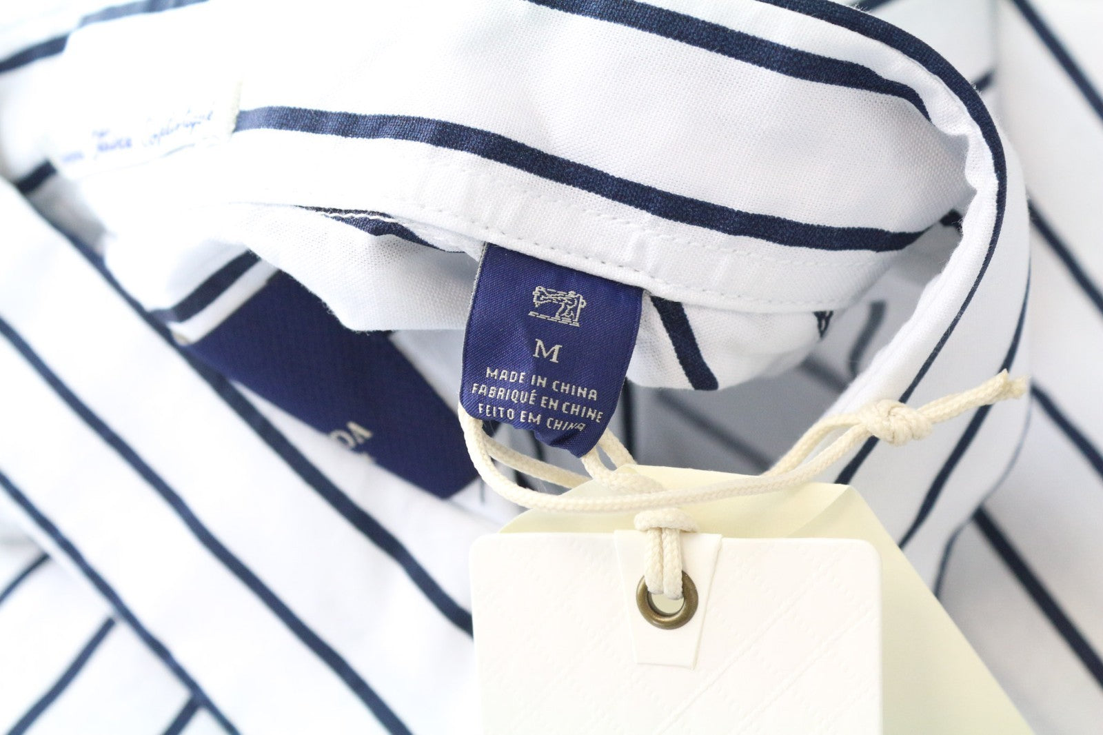 SCOTCH & SODA Ams Couture Men's Shirt M White Striped Long Fit Pure Cotton