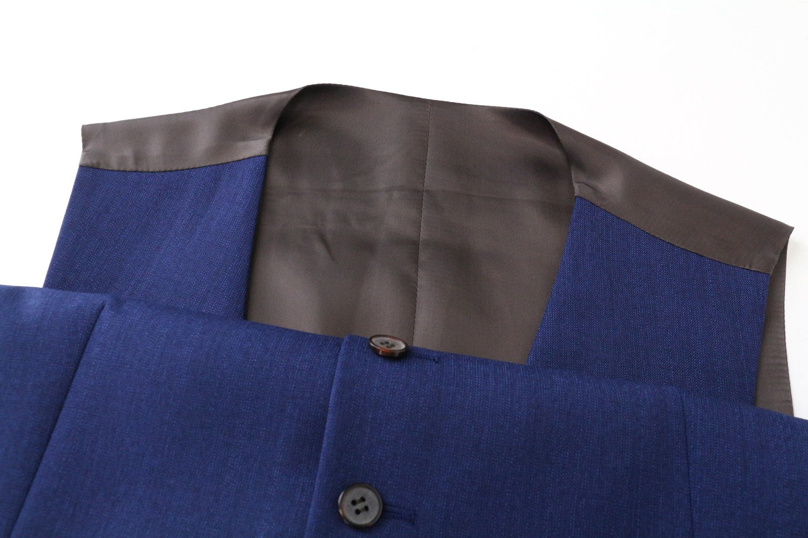 SUITSUPPLY Ferrara Men's Waistcoat UK38R Blue Pure Wool Single Breasted Formal