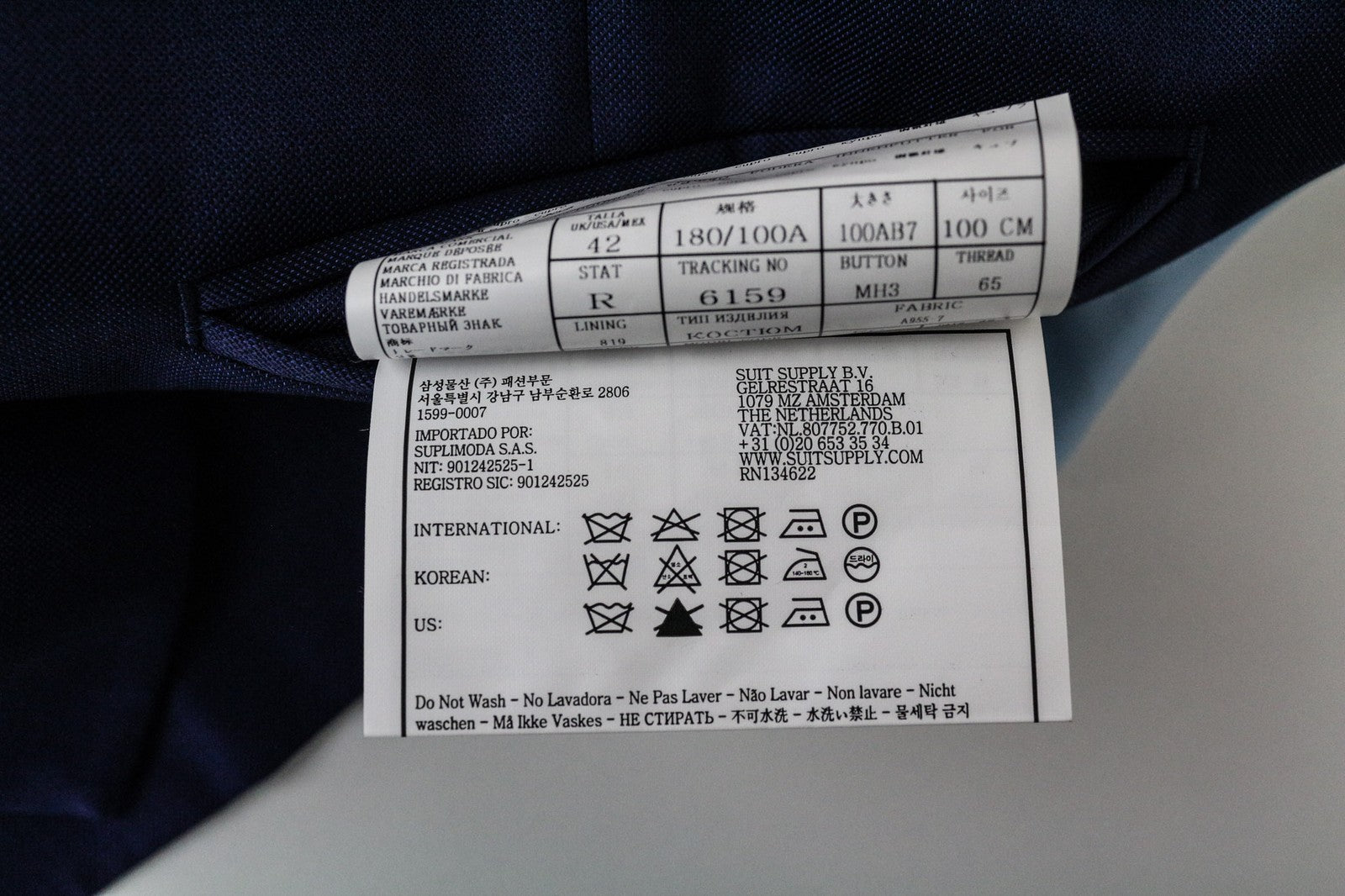 SUITSUPPLY La Spalla Men's Suit UK42R Blue Wool 2Pc Blazer Waistcoat Formal