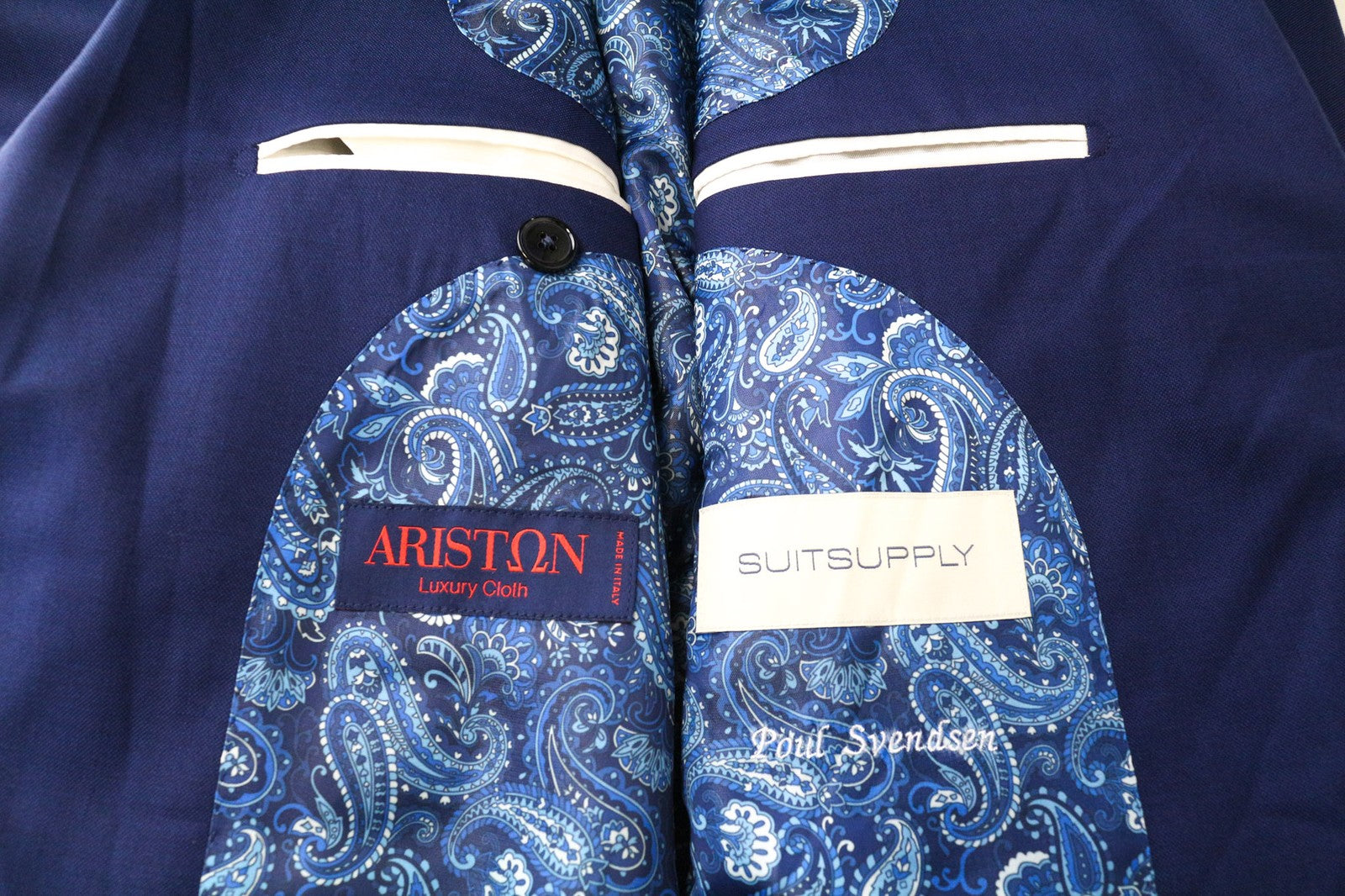 SUITSUPPLY La Spalla Men's Suit UK42R Blue Wool 2Pc Blazer Waistcoat Formal