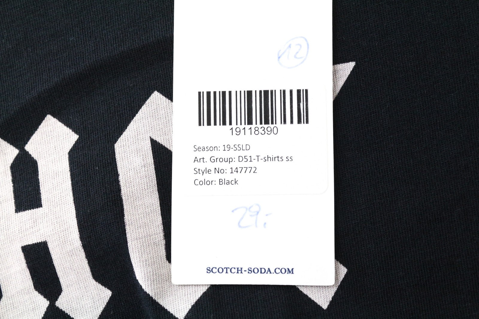 SCOTCH & SODA Ams Blauw Women's T-Shirt XS Black Logo Short Sleeve Pullover