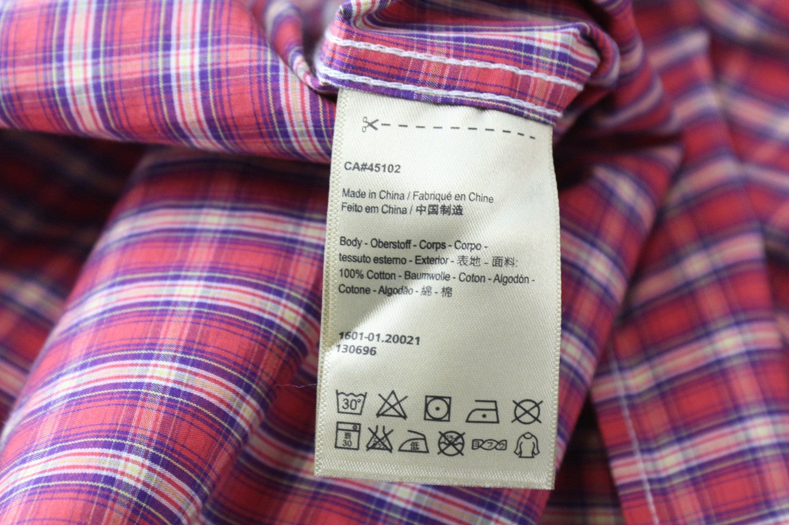 SCOTCH & SODA Ams Couture Men's Shirt L Red Checked Pure Cotton Pocket Detail