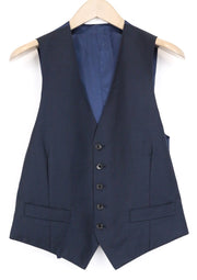 SUITSUPPLY Lazio Men's Waistcoat UK36S Blue Pure Wool Single Breasted Classic