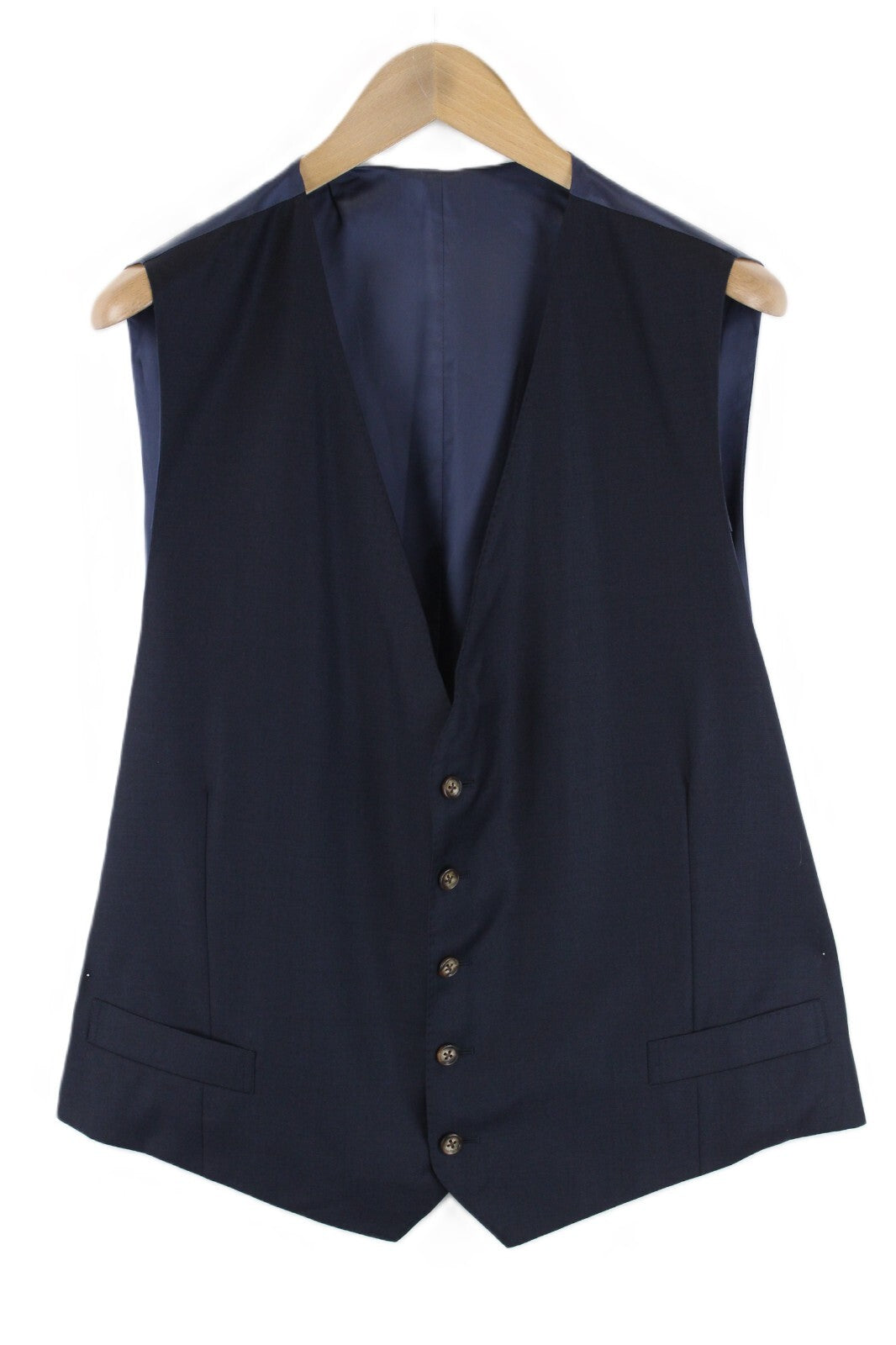 SUITSUPPLY Lazio UK50S Navy Wool 2Pc Waistcoat & Pants Suit Set for Men`S Button