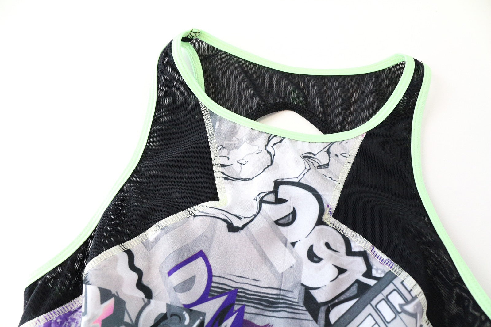 SWEATY BETTY XS Purple Mesh Sleeveless Active Top Printed Gymwear Women
