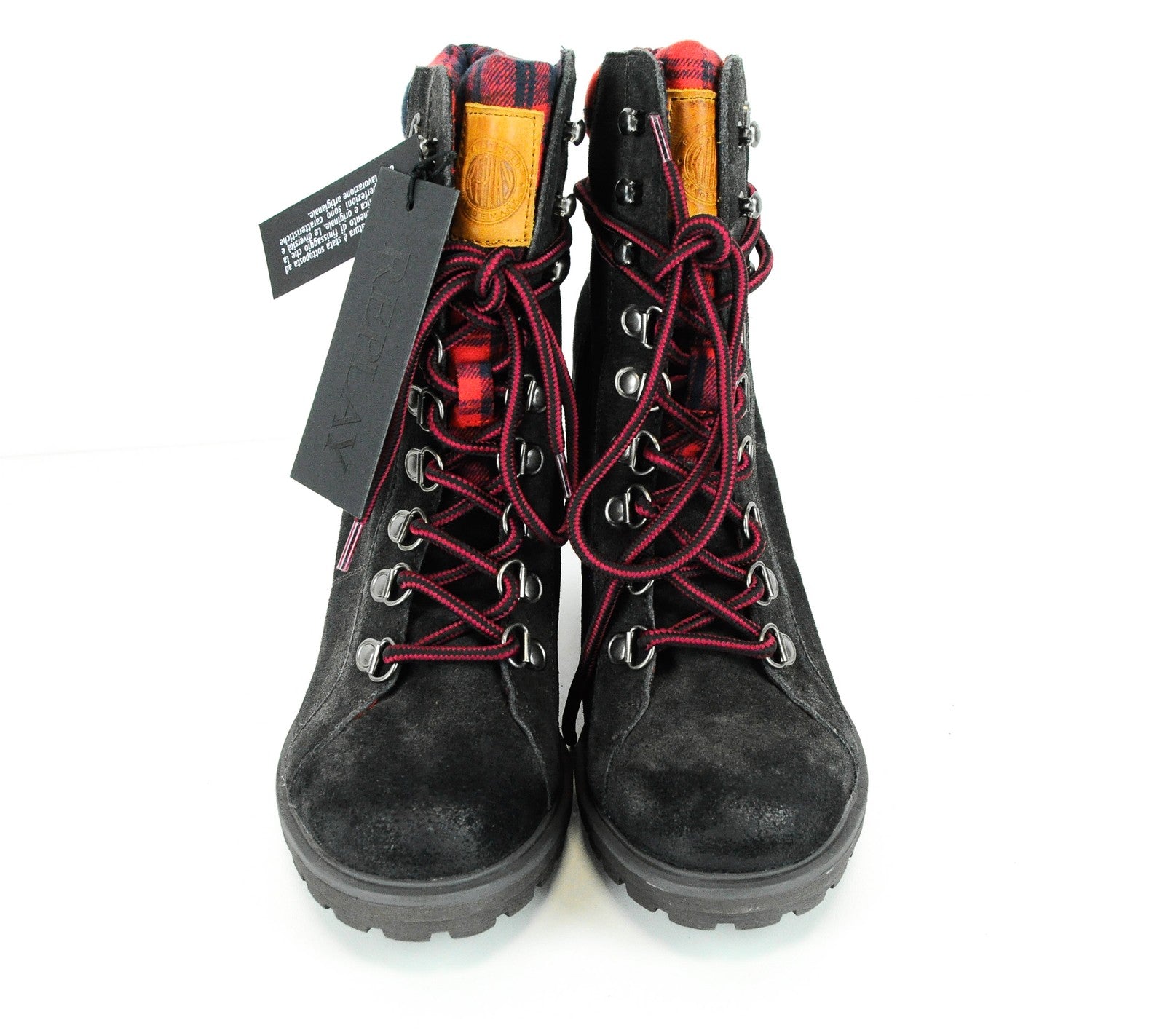 REPLAY Womens Boots EU40 Brown Suede Lace Ankle Heels Casual Footwear