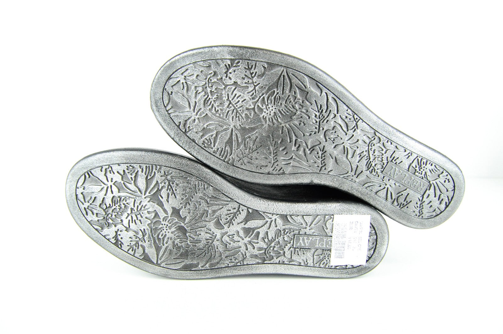 REPLAY Wedges EU36 Women's Grey Faux Snake Print Shiny Closed Toe Heels