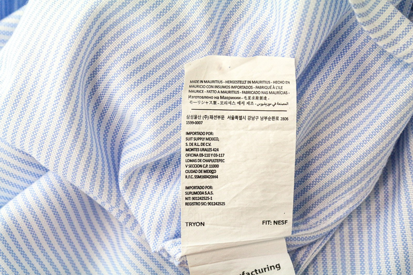 SUITSUPPLY Try On Extra Slim Fit Men Formal Shirt 38L / 15L Blue Pinstriped