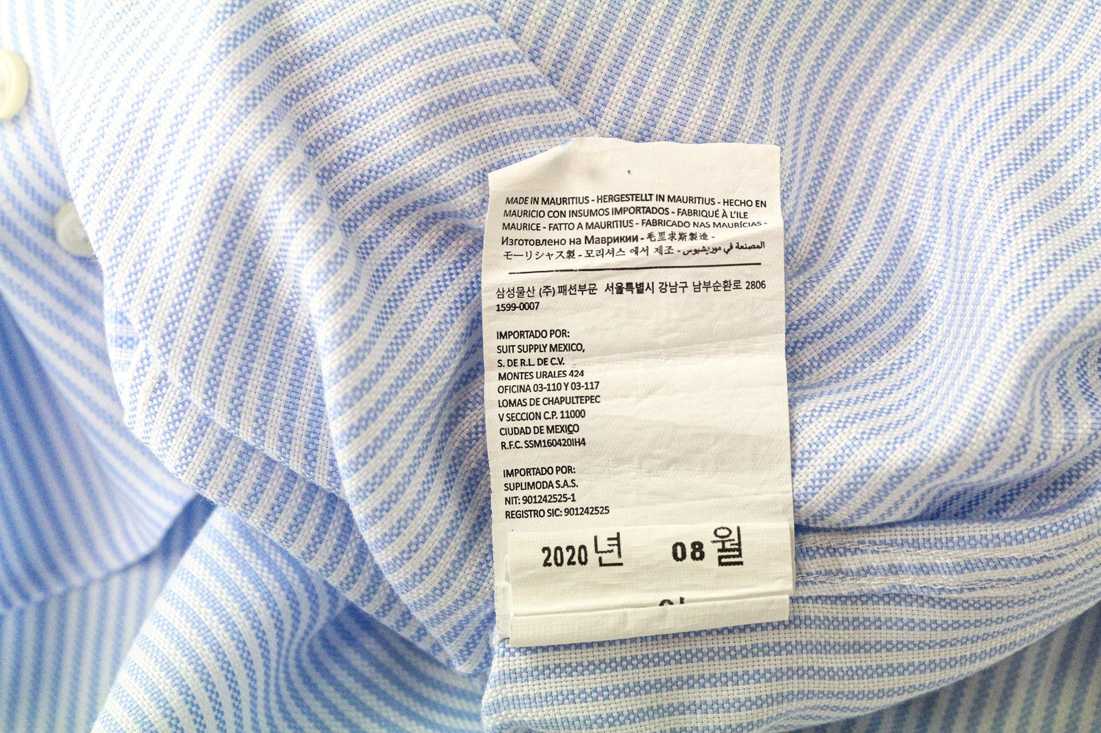 SUITSUPPLY Try On Extra Slim Fit Men Formal Shirt 42 / 16 1/2 Blue Pinstripe