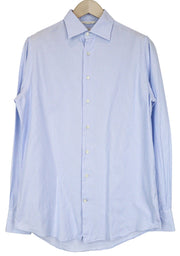 SUITSUPPLY Men Formal Shirt 39 / 15 1/2 Blue Pinstriped Cutaway Slim Custom Made