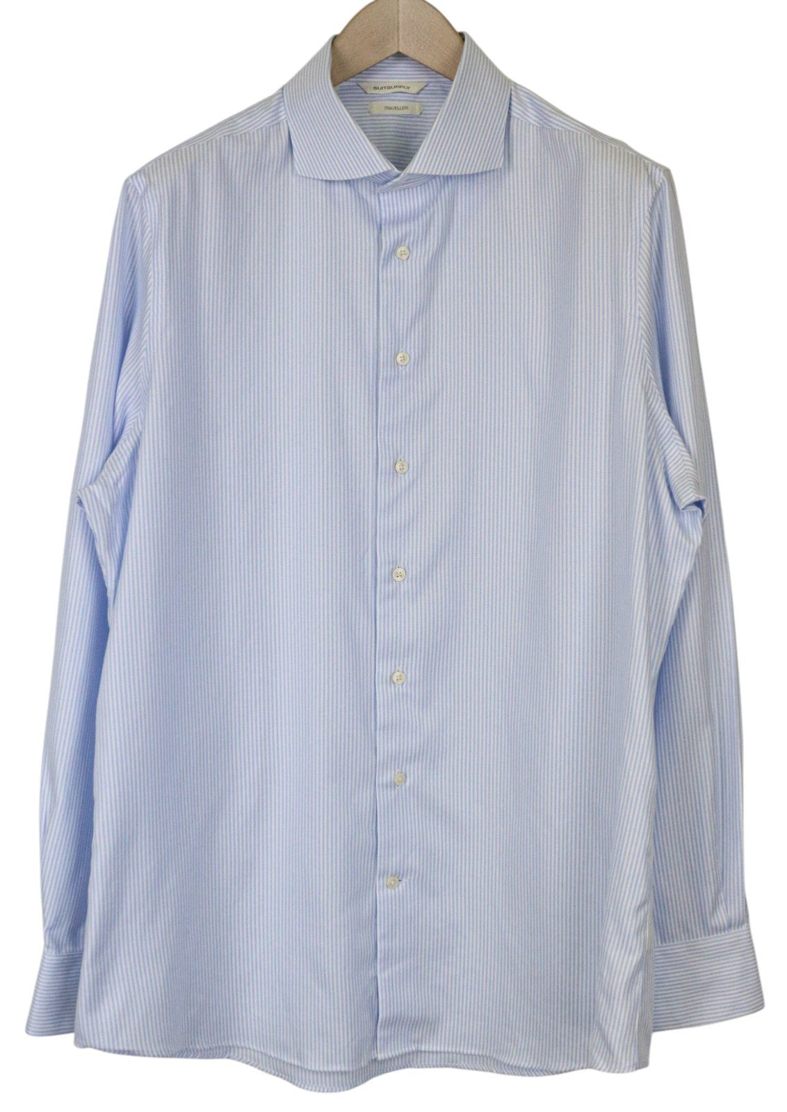 SUITSUPPLY Traveller Men's Formal Shirt 43/17 Extra Slim Classic Blue Cotton