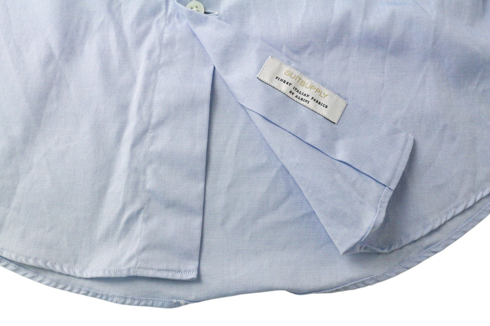 SUITSUPPLY Men's Formal Shirt 37/14.5 Extra Slim Fit Pure Wool Blue Classic