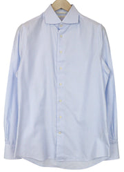 SUITSUPPLY Men's Formal Shirt 40/15.75 Extra Slim Blue Cotton Striped