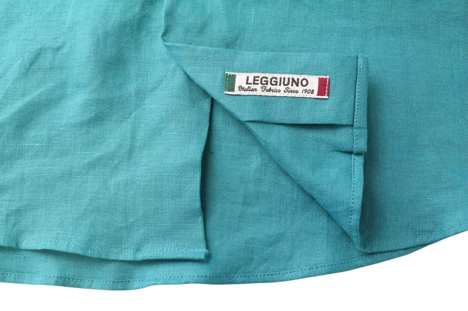 SUITSUPPLY Men's Formal Shirt 37/38/14.5/15 Slim Aqua Blue Linen Button