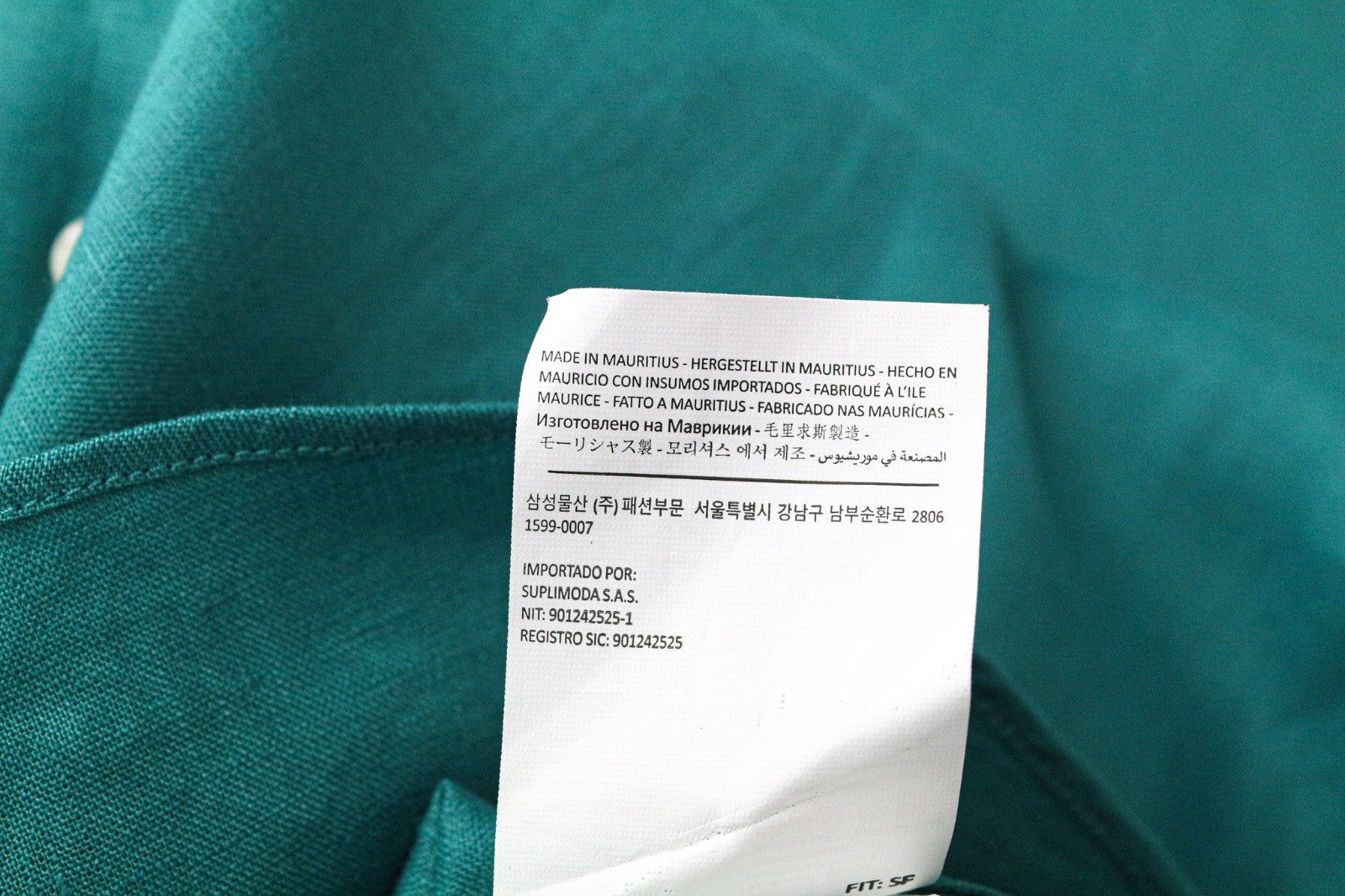 SUITSUPPLY Men's Formal Shirt 37/38/14.5/15 Slim Aqua Blue Linen Button