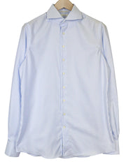 SUITSUPPLY Traveller Men's Formal Shirt 39 Extra Slim Blue Cotton Striped