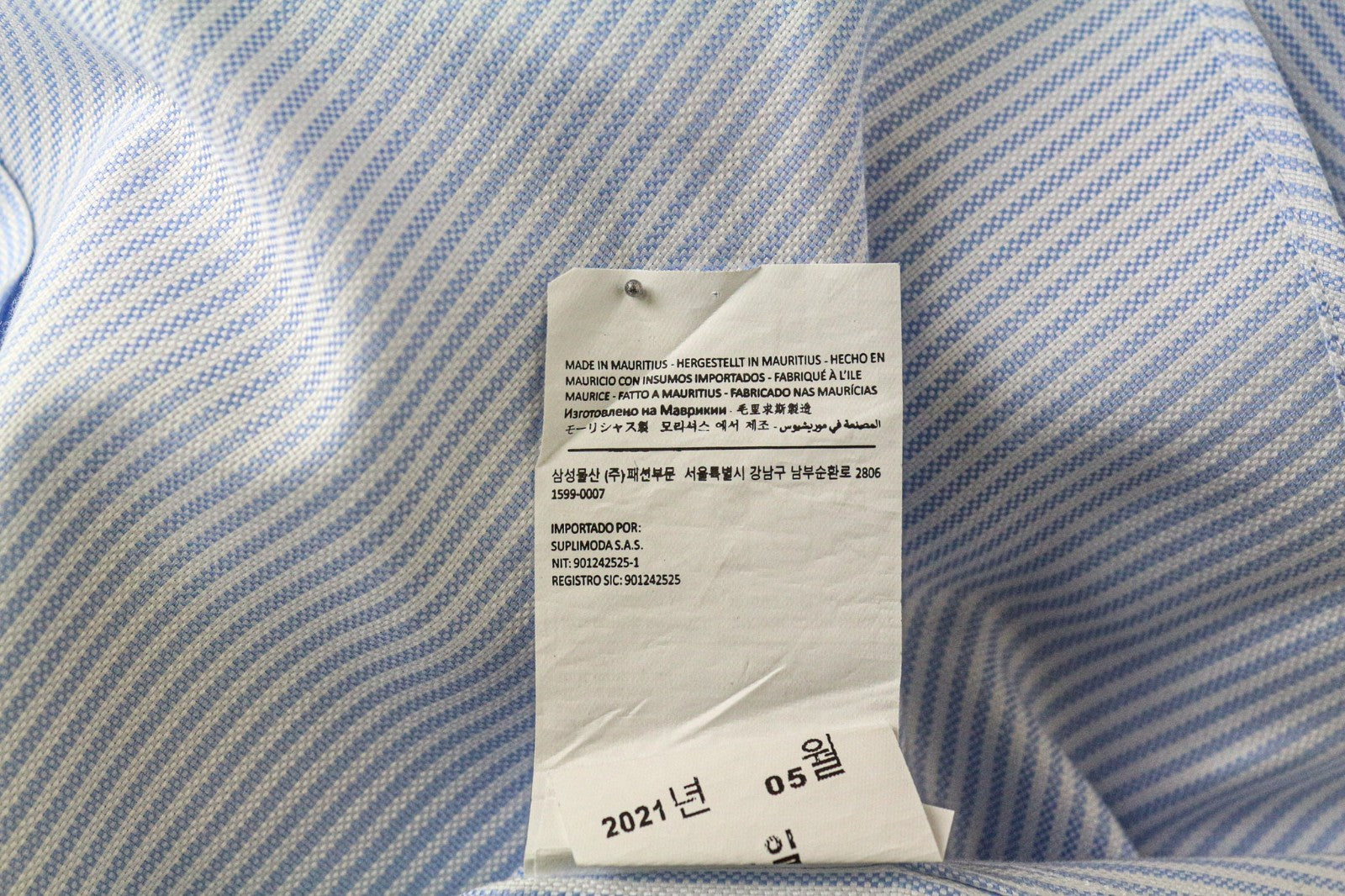 SUITSUPPLY Men's Formal Shirt 43/17 Extra Slim Blue Pure Cotton Button-Up Formal