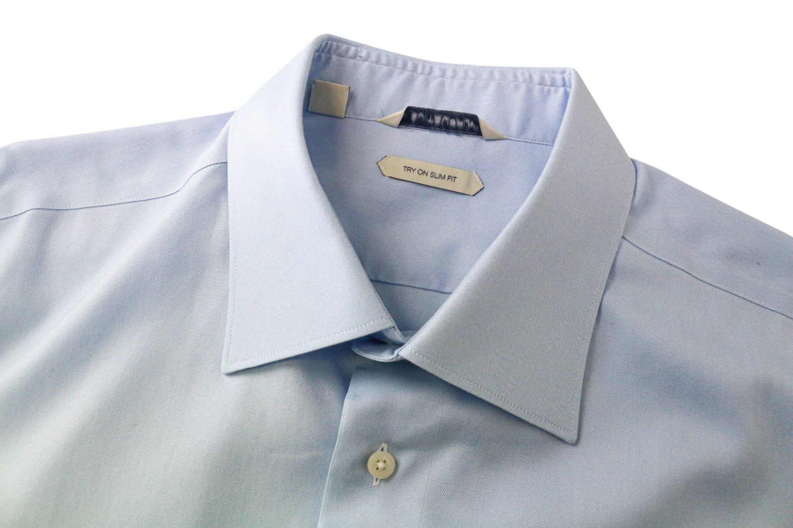 SUITSUPPLY Men's Formal Shirt 44L/17.5L Slim Fit Oxford Blue Cotton Pure Try On