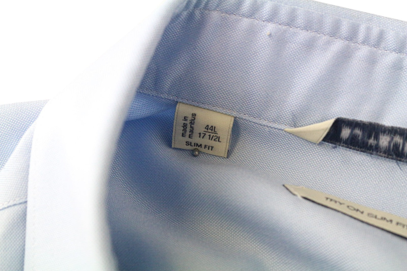 SUITSUPPLY Men's Formal Shirt 44L/17.5L Slim Fit Oxford Blue Cotton Pure Try On