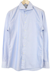 SUITSUPPLY Men's Formal Shirt 40/15.75 Extra Slim Cotton Blue Stripe Patterned