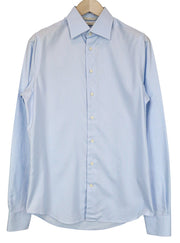 SUITSUPPLY Men's Formal Shirt 38L/15L Slim Blue Cotton Spread Collar Pure Cotton