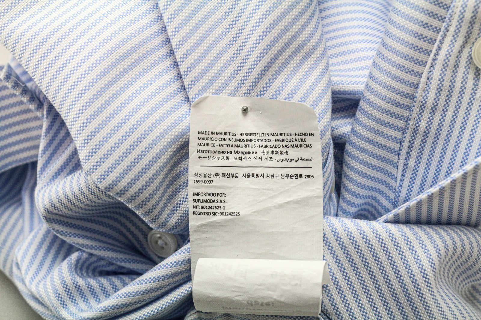 SUITSUPPLY Men's Formal Shirt 42/16.5 Extra Slim Pure Cotton Blue  Long Sleeve