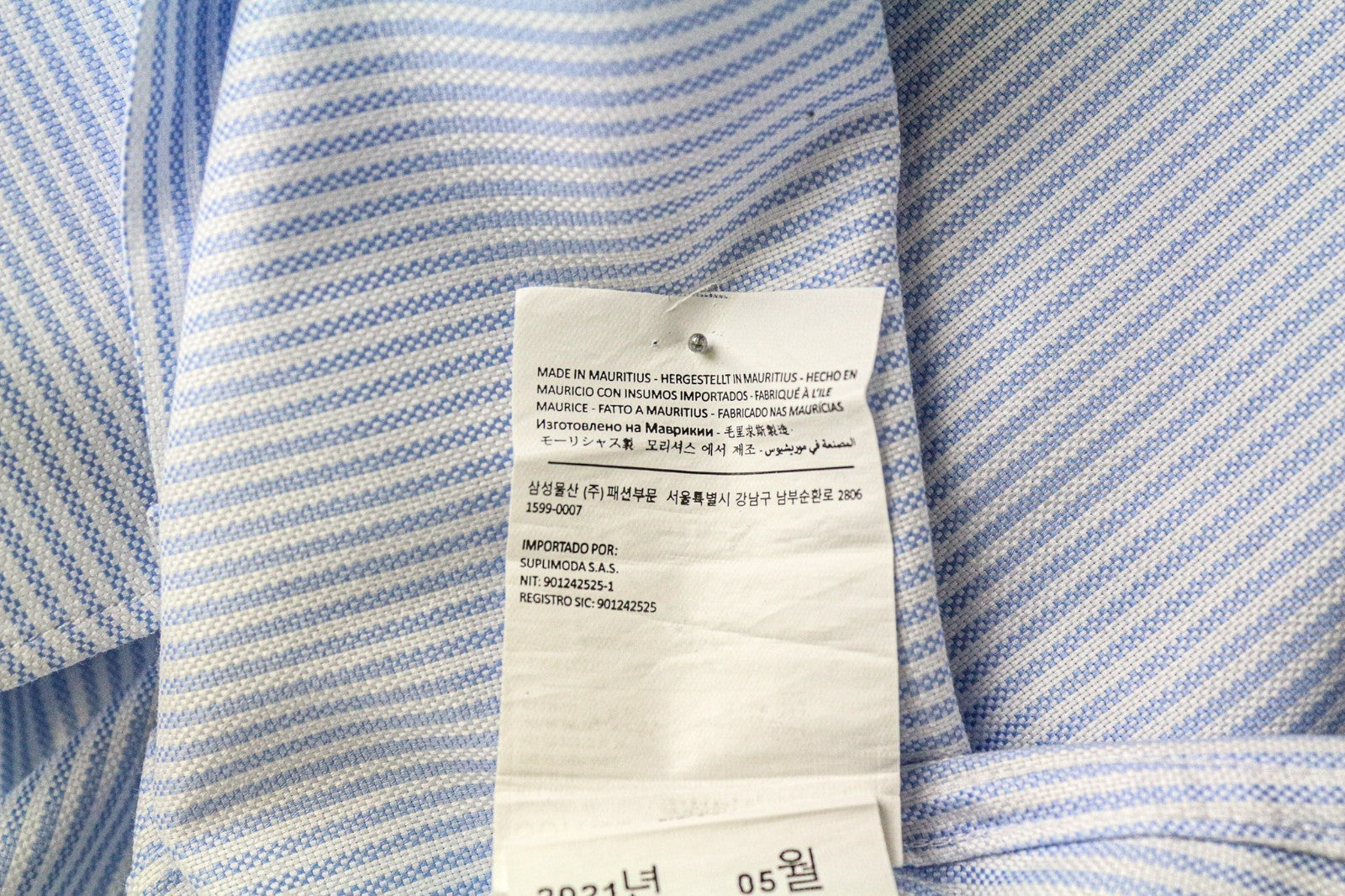 SUITSUPPLY Men's Formal Shirt 39L/15.5L Extra Slim Cotton  Stripe Long Sleeve