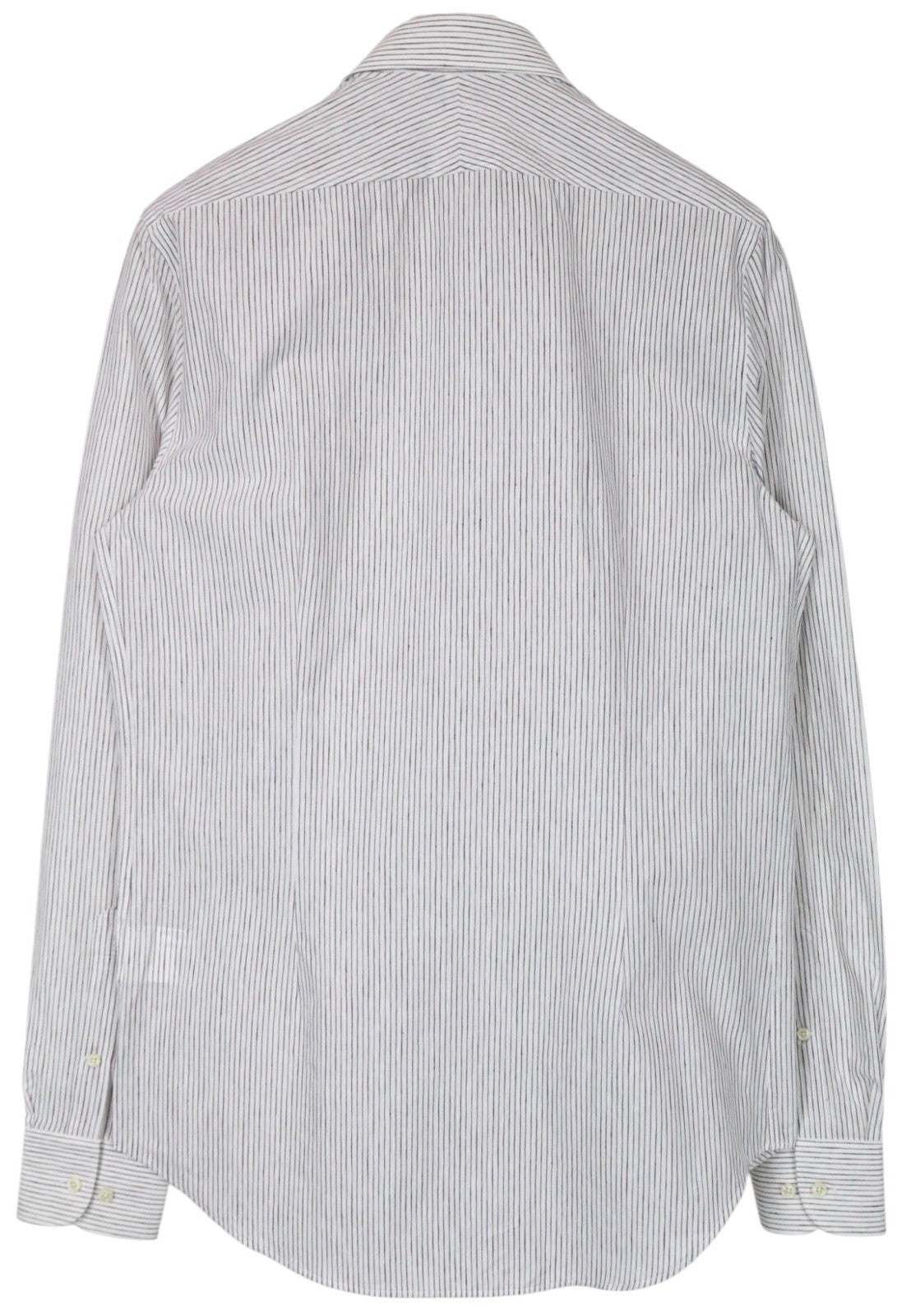 SUITSUPPLY Men's Formal Shirt XS White Cotton Linen Stripe Patterned Long Sleeve