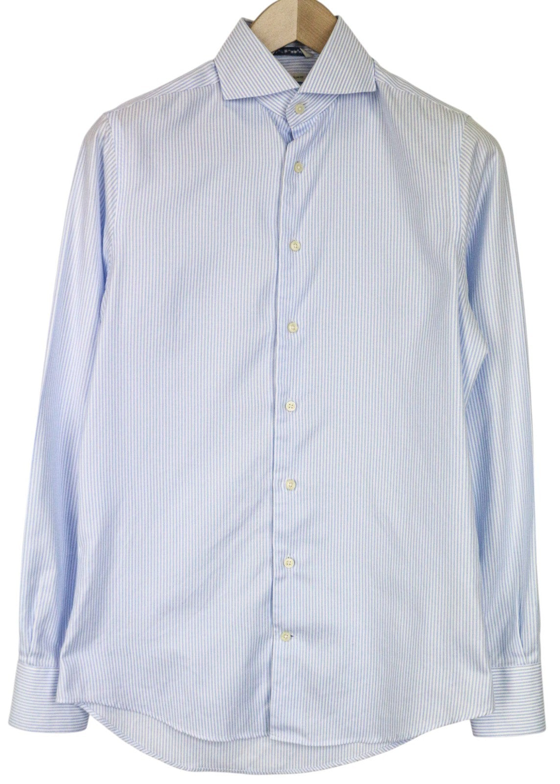 SUITSUPPLY Men's Formal Shirt 37/14 1/2 Extra Slim Blue Pure Cotton Striped