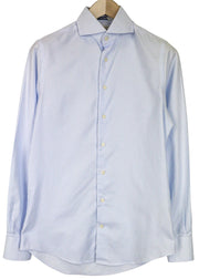 SUITSUPPLY Men's Formal Shirt 37/14 1/2 Extra Slim Blue Pure Cotton Striped