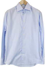 SUITSUPPLY Traveller Men's Formal Shirt 37/14 1/2 Slim Blue Cotton Twill